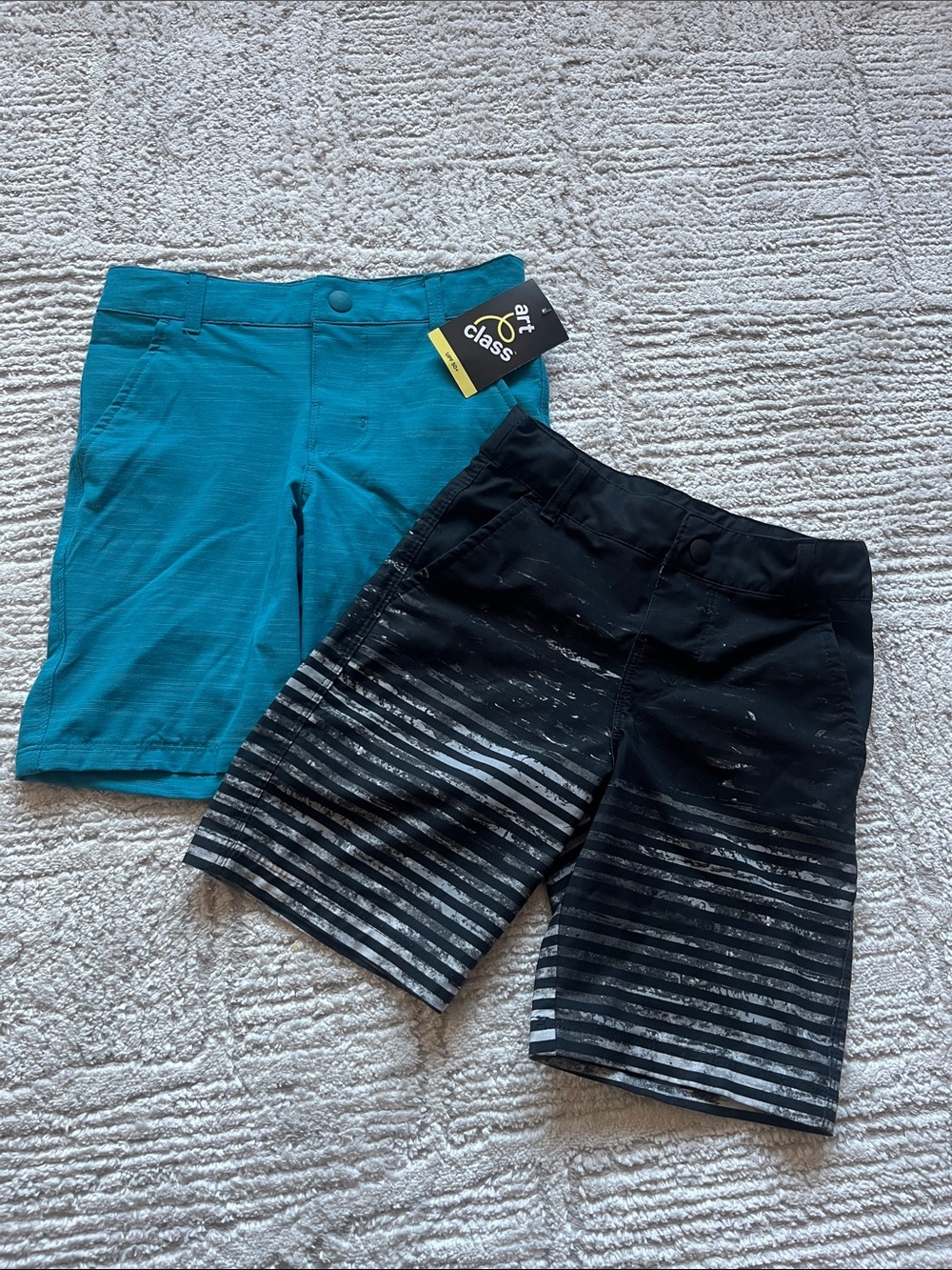 Art Class | Bundle, Teal Kids Shorts + Black Striped Active Shorts, 6